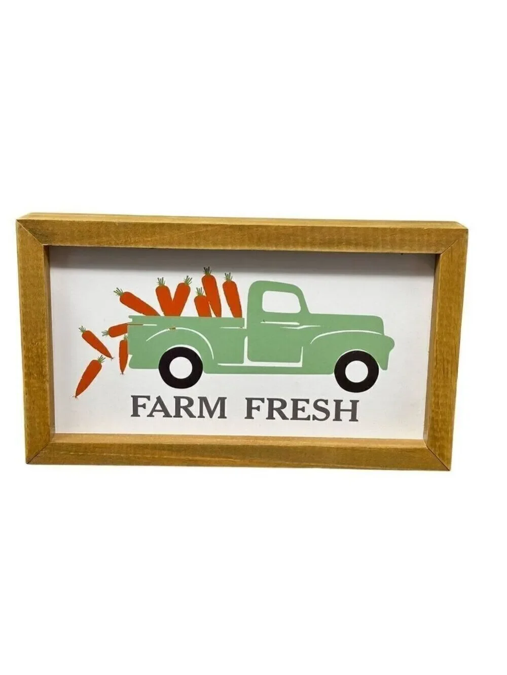 Easter Farm Fresh Wooden Sign Green Truck Carrots Rustic Kitchen Farmhouse Decor